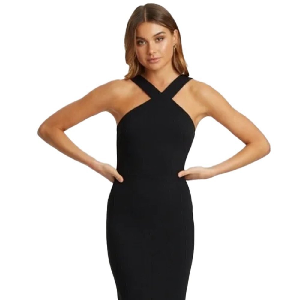 🆕 BACKSTAGE Runway halter Mini black dress 🔥